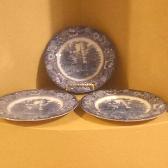 VTG- Staffordshire Liberty Blue Independence Hall Bundle 3-10" Dinner Plates. - Picture 4 of 12